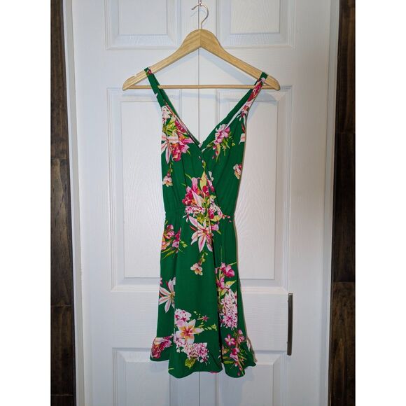 Express Women's Green Floral Sundress - Size Small - Picture 1 of 6